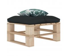 vidaXL Otomana de palés jardín madera cojín de flores y gris antracita
