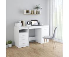 vidaXL Escritorio de aglomerado blanco 140x50x76 cm