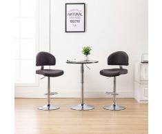 vidaXL Taburetes de cocina 2 unidades cuero sintético marrón