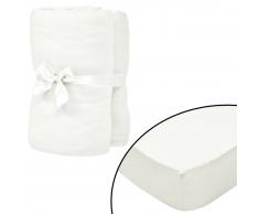 vidaXL Sábana bajera para cama de agua 1,6x2m algodón hueso 2 uds
