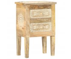 vidaXL Mesita de noche pintada a mano madera maciza mango 40x30x60 cm