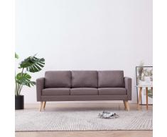 vidaXL Sofá de 3 plazas de tela color gris topo