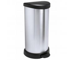 Curver Papelera de pedal Deco 40 L plateada 240637
