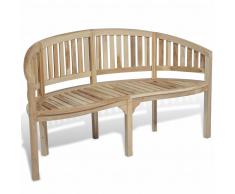 vidaXL Banco de 3 plazas con forma de banana madera de teca 151 cm