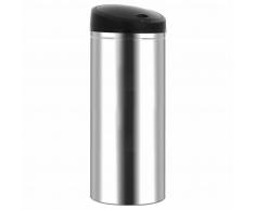 vidaXL Cubo de basura con sensor automático 62 L acero inoxidable