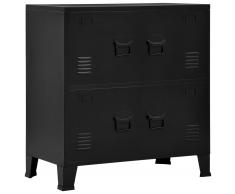 vidaXL Achivador industrial con 4 puertas de acero negro 75x40x80 cm