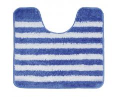 Sealskin Alfombra de baño alrededor inodoro azul a rayas 45 x 50 cm