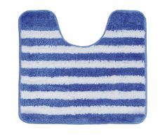Sealskin Alfombra de baño alrededor inodoro azul a rayas 45 x 50 cm