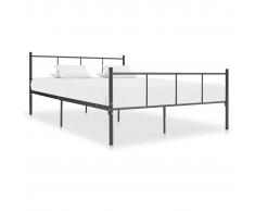 vidaXL Estructura de cama de metal gris 140x200 cm