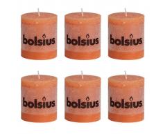 Bolsius Vela Del Pilar Rústica 80 x 68 mm 6 Piezas Naranja
