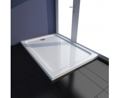 vidaXL Plato de ducha rectangular ABS, color blanco, 70 x 100 cm