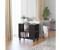 vidaXL Mesa auxiliar de aglomerado gris brillante 70x35x55 cm