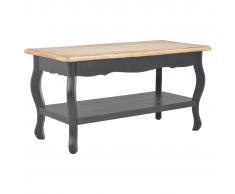 vidaXL Mesa de centro madera maciza de pino negro marrón 87,5x42x44cm