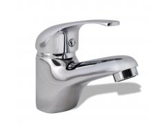 vidaXL Grifo mezclador de lavabo cromado