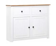 vidaXL Aparador de madera maciza pino estilo Panamá blanco 93x40x80cm