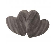 vidaXL Cojines en forma de corazón 2 unidades pelo sintético gris