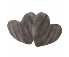 vidaXL Cojines en forma de corazón 2 unidades pelo sintético gris