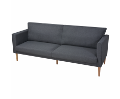 vidaXL Sofá de 3 plazas tela gris oscuro