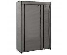 vidaXL Armario plegable de tela gris 110x45x175 cm