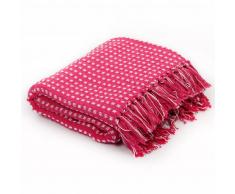vidaXL Manta a cuadros algodón rosa 125x150 cm