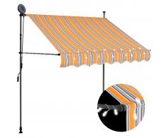 vidaXL Toldo manual retráctil con LED amarillo y azul 200 cm