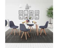 vidaXL Conjunto de mesa de comedor y sillas 5 uds blanco y gris oscuro