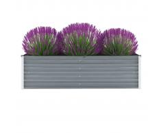 vidaXL Jardinera de jardín de acero galvanizado 160x40x45 cm gris