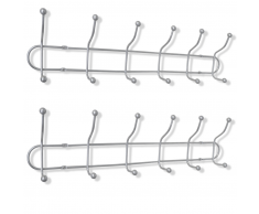 vidaXL Percheros de pared con 12 ganchos 2 unidades