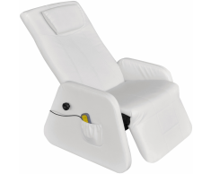 vidaXL Sillón de masaje eléctrico gravedad cero cuero artificial blanco