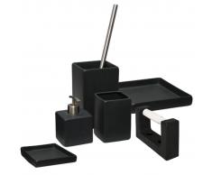 L'Aqua Set de accesorios de baño cuadrados 6 piezas cerámica negro