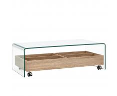 vidaXL Mesa de centro de vidrio templado transparente 98x45x31 cm