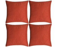 vidaXL Fundas de cojines 4 uds apariencia de lino terracota 50x50 cm