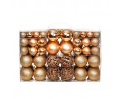 vidaXL Lote de bolas de Navidad 100 unidades rosas/doradas 6 cm