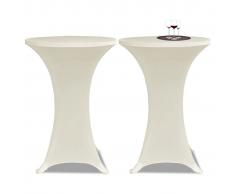 vidaXL 2 Manteles color crema ajustados para mesa de pie - 80 cm diámetro