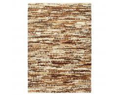 vidaXL Alfombra de cuero genuino peludo marrón/blanco 160x230 cm