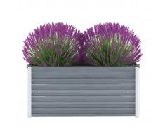vidaXL Jardinera de jardín de acero galvanizado 100x40x45 cm gris