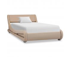 vidaXL Estructura de cama de cuero sintético color capuchino 90x200 cm