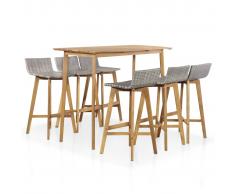 vidaXL Set de comedor de jardín 7 piezas madera maciza de acacia