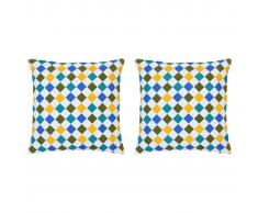 vidaXL Cojines con estampado 2 unidades algodón multicolor 40x40 cm