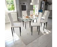 vidaXL Juego de comedor 6 sillas delgadas con 1 mesa de vidrio