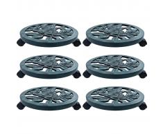 vidaXL Soporte con ruedas para plantas 6 unidades plástico verde 38 cm
