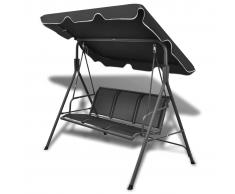 vidaXL Columpio negro para el jardín