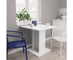 vidaXL Mesa de comedor de aglomerado blanco 80x80x75 cm