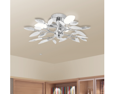 vidaXL Lámpara de techo con forma hojas, cristal acrílico blanco