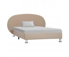 vidaXL Estructura de cama de cuero sintético color capuchino 90x200 cm