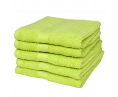 vidaXL Toallas de baño 5 uds algodón 500 gsm 50x100 verde manzana