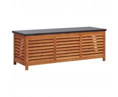 vidaXL Caja de almacenaje jardín madera maciza eucalipto 150x50x55 cm