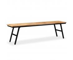 vidaXL Banco de madera de teca reciclada y acero 160x35x45 cm