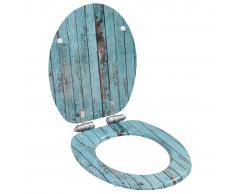 vidaXL Asiento WC tapa de cierre suave MDF diseño madera envejecida