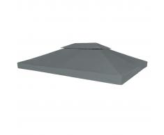 vidaXL Toldo de cenador 2 niveles 310 g/m² 4x3 m gris antracita